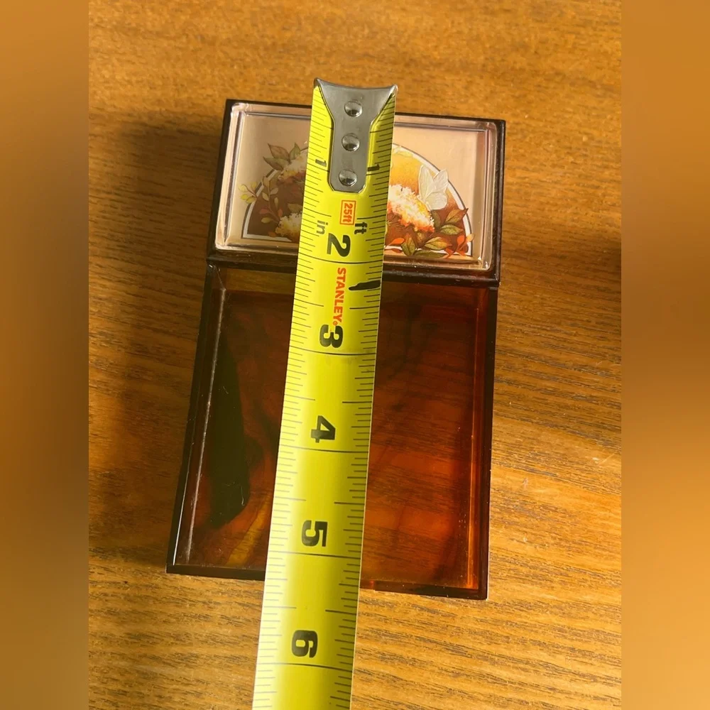 Amber Stained Plastic Springbok Hallmark Pencil and Sticky notes holder